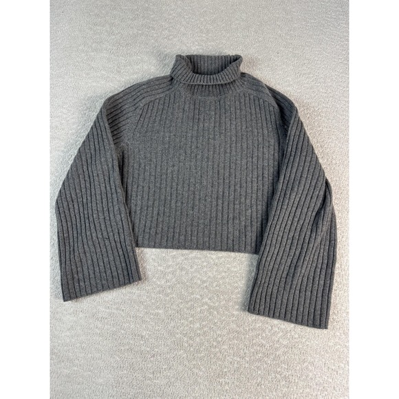 Reformation Sweaters - Reformation Sweater Womens Small Ribbed Turtleneck Cropped Pullover Cashmere Ble